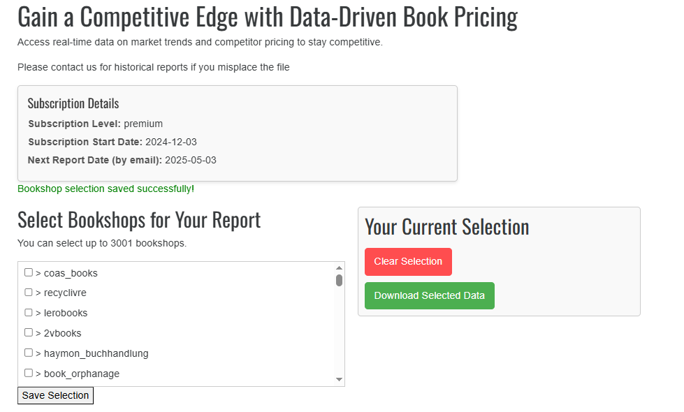 Pricing Dashboard
